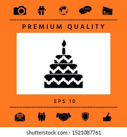 Cake symbol icon. Graphic elements for your design