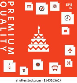 Cake symbol icon. Graphic elements for your design
