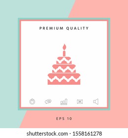 Cake symbol icon. Graphic elements for your design