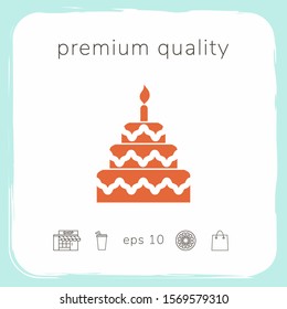 Cake symbol icon. Graphic elements for your design