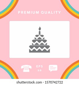 Cake symbol icon. Graphic elements for your design