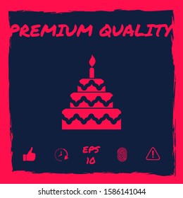 Cake symbol icon. Graphic elements for your design