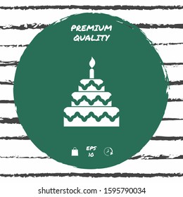 Cake symbol icon. Graphic elements for your design