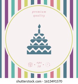 Cake symbol icon. Graphic elements for your design