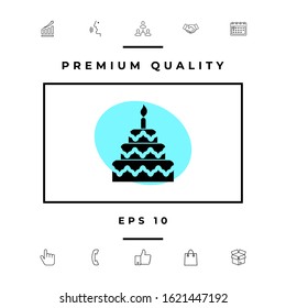 Cake symbol icon. Graphic elements for your design