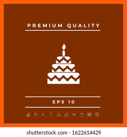 Cake symbol icon. Graphic elements for your design