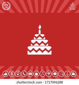 Cake symbol icon. Graphic elements for your design