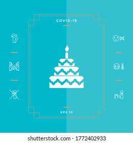 Icono de símbolo de pastel. Elementos gráficos para su diseño