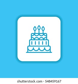 Cake Symbol Icon.Outline Style Design Isolated