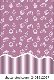 Cake theme background, cupcake, with cake pattern, background