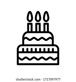 Cake thin line icon isolated on white background EPS Vector