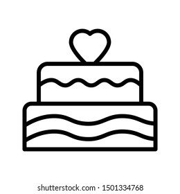 cake thin line vector icon