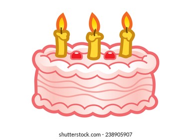 Cake with three candles