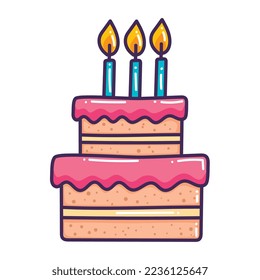 pastel con tres iconos de velas