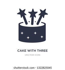 cake with three candles icon on white background. Simple element illustration from Party concept. cake with three candles sign icon symbol design.