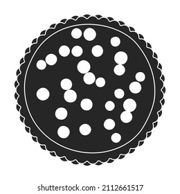 Cake top view vector icon.Black vector icon isolated on white background cake top view.
