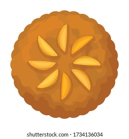 Cake top view vector icon.Cartoon vector icon isolated on white background cake top view.