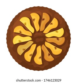 Cake top view vector icon.Cartoon vector icon isolated on white background cake top view.