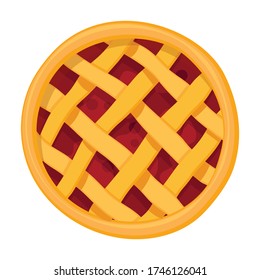 Cake top view vector icon.Cartoon vector icon isolated on white background cake top view.