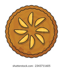 Cake top view vector icon.Color vector icon isolated on white background cake top view.