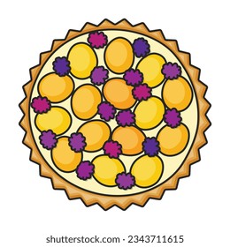 Cake top view vector icon.Color vector icon isolated on white background cake top view.