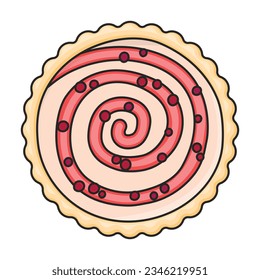 Cake top view vector icon.Color vector icon isolated on white background cake top view.