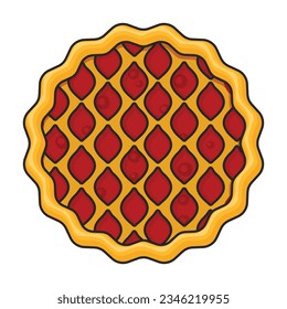 Cake top view vector icon.Color vector icon isolated on white background cake top view.