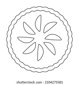 Cake top view vector icon.Outline vector icon isolated on white background cake top view.