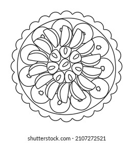Kuchen Sie die Draufsicht Vektorsymbol.RahmenVektorsymbol einzeln auf weißem Hintergrund Kuchen Draufsicht.