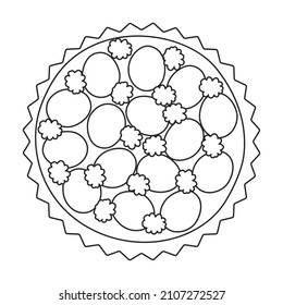 Cake top view vector icon.Outline vector icon isolated on white background cake top view.