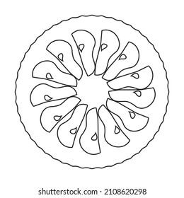 Cake top view vector icon.Outline vector icon isolated on white background cake top view.