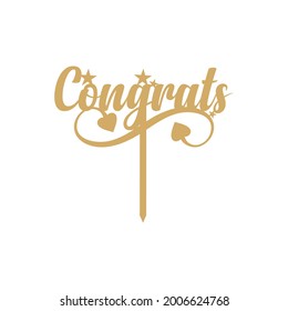 Cake Topper graduation party gold mirror acrylic