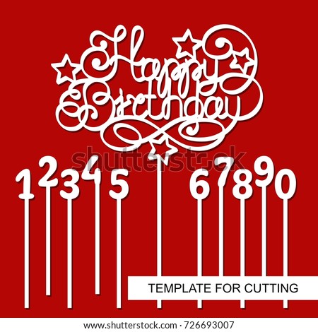 cake topper happy birthday digits 1 stock vector royalty free number 4 cake template