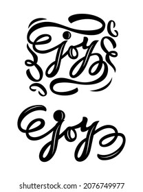 Cake topper Merry Christmas with bells, two sticks. Hand calligraphy lettering style. As template for laser cutting machines for wood or metal. Vector cut file. Decoration of cupcake, sweet 