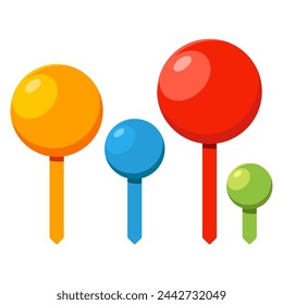 Cake toppers colorful balls vector cartoon set isolated on a white background.