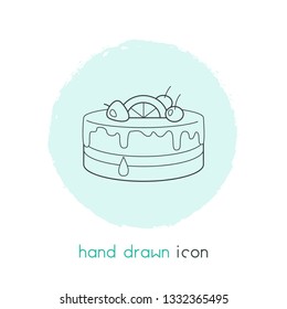 Cake topping icon line element. Vector illustration of cake topping icon line isolated on clean background for your web mobile app logo design.