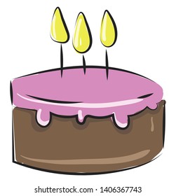 It is cake topping with marzipan which a paste of almond, sugar, and egg., vector, color drawing or illustration. 
