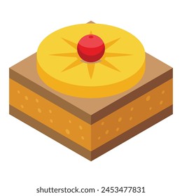 Cake traditional confection icon isometric vector. Bakery cuisine. Baked dessert