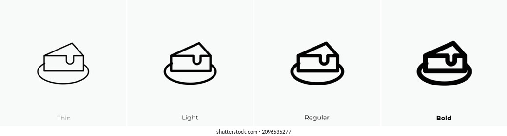 cake two icon. Thin, Light Regular And Bold style design isolated on white background