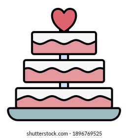 cake using soft color and filled line style