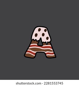 a from cake vector alphabet and number