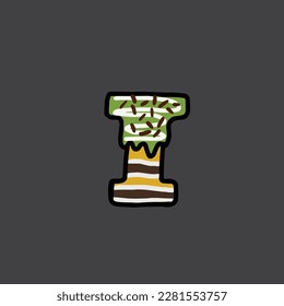 I from cake vector alphabet and number