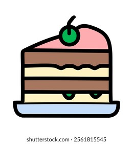 Cake vector, Barbecue related filled design editable stroke icon