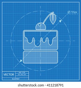 Cake Vector Blueprint Icon Stock Vector (Royalty Free) 411218791 ...