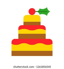 Cake vector, Chirstmas related flat design icon