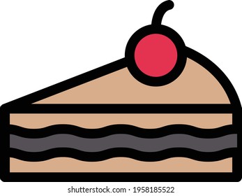 cake vector color line icon