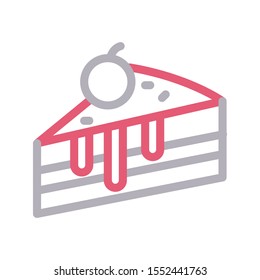 cake vector colour line icon