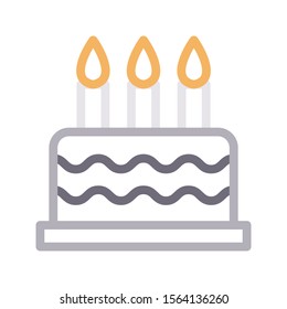 cake vector colour line icon 