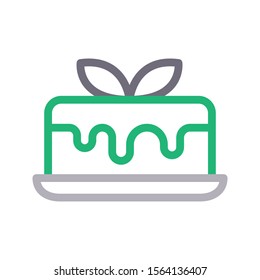 cake vector colour line icon 