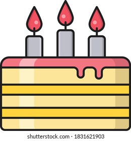cake vector colour line icon 